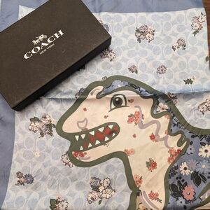 Coach Rexy the Dinosaur Silk Scarf